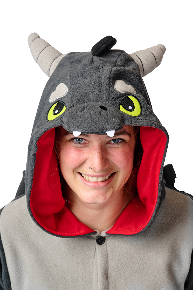 Black Dragon Kigurumi Adult Onesie Costume Pajamas Hood KIGU-KG-059