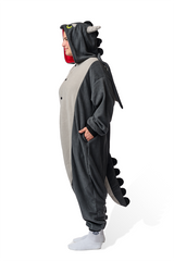 Black Dragon Kigurumi Adult Onesie Costume Pajamas Side Right KIGU-KG-059