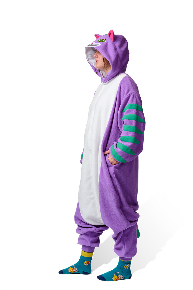 Cheshire Cat Kigurumi Adult Onesie Costume Pajamas Side Right KIGU- KIGU