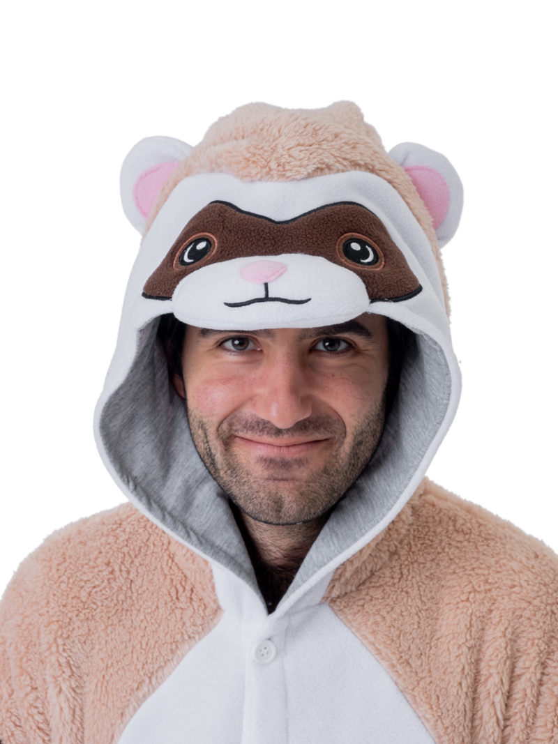 Ferret Animal Kigurumi Adult Onesie Costume Pajamas Hood KIGU-KG-005