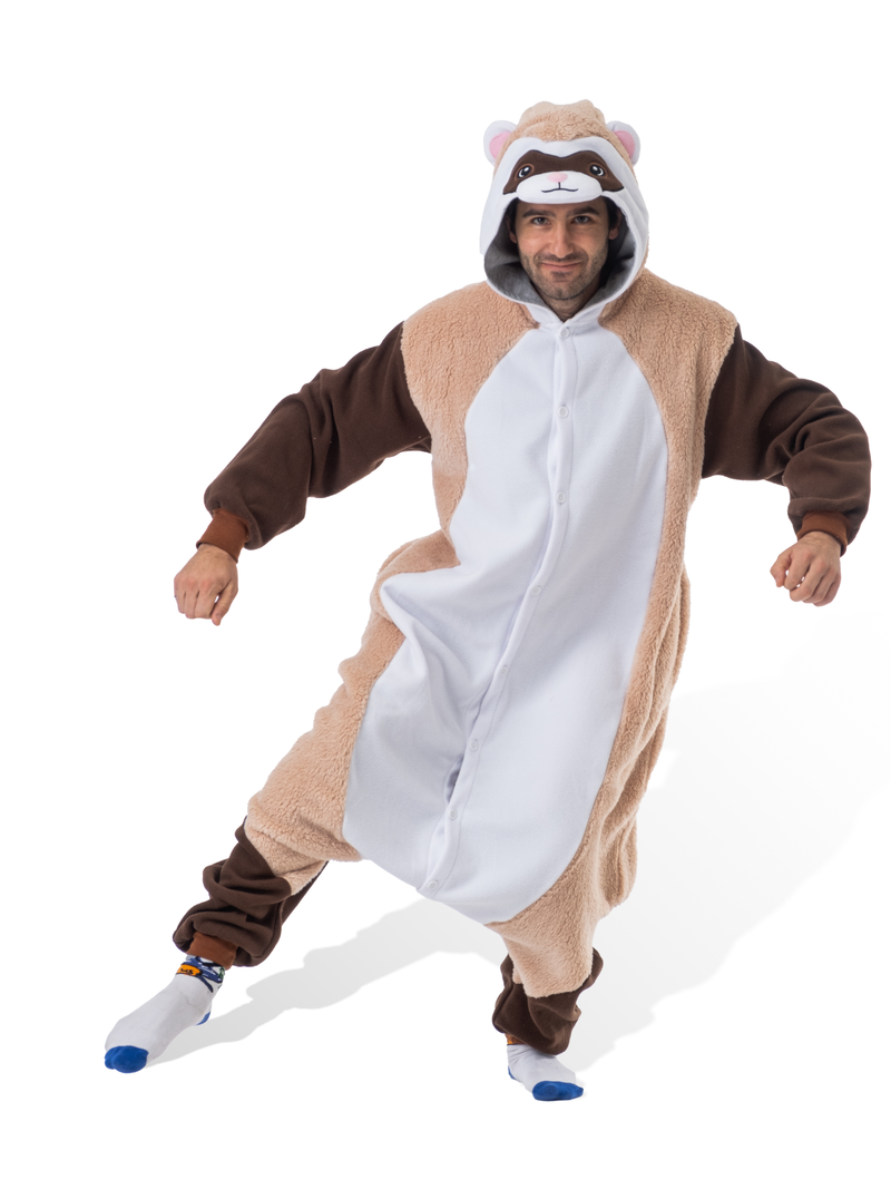 Ferret Animal Kigurumi Adult Onesie Costume Pajamas Main3 KIGU-KG-005