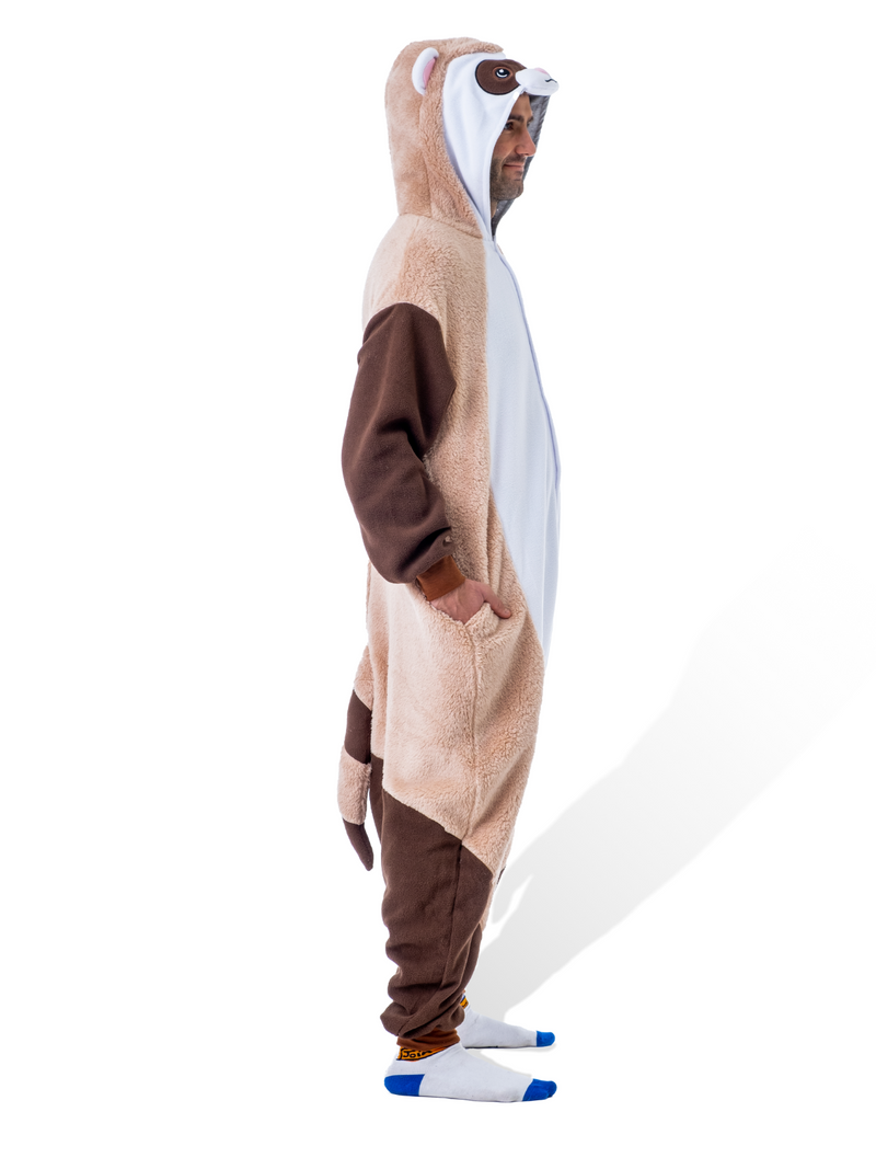 Ferret Animal Kigurumi Adult Onesie Costume Pajamas Side KIGU-KG-005