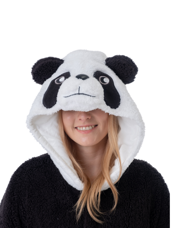 Fluffy Panda Animal Kigurumi Adult Onesie Costume Pajamas Hood KIGU-KG-015