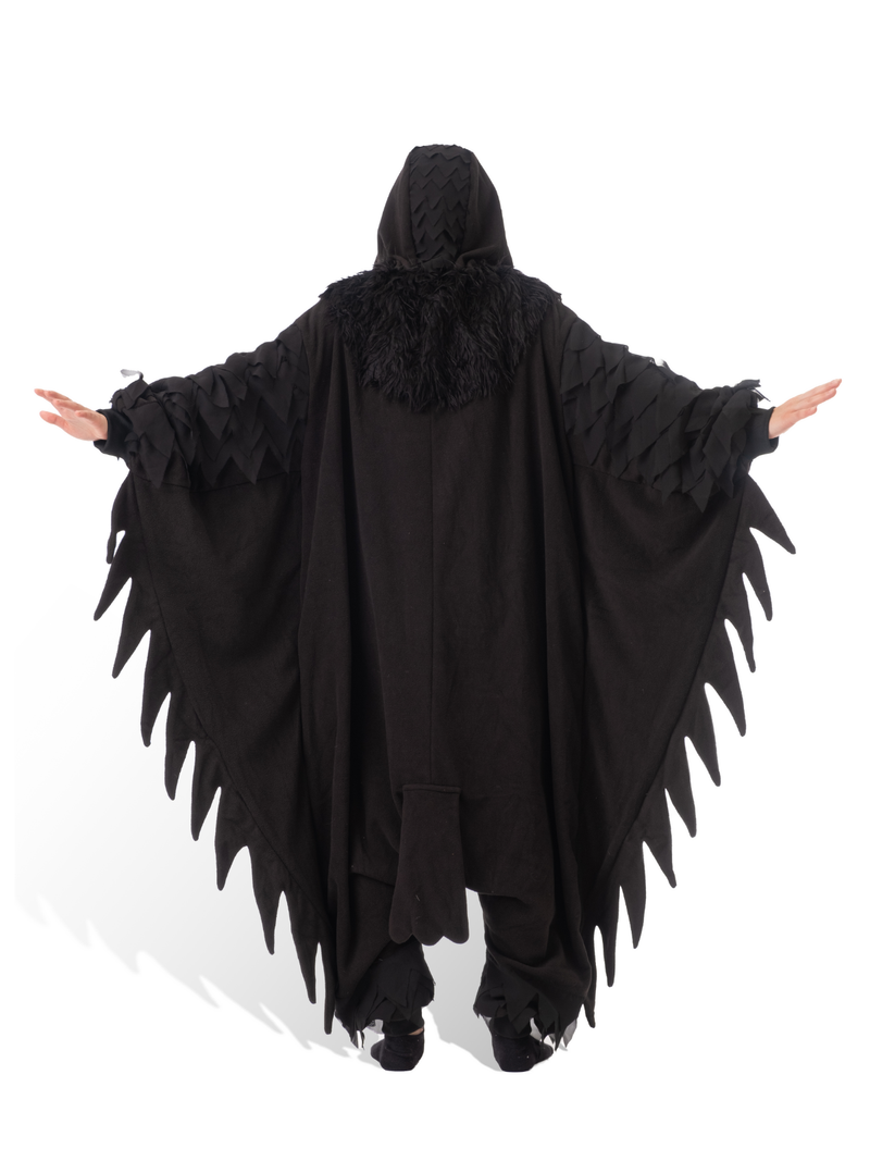 Raven Animal Kigurumi Adult Onesie Costume Pajamas Back KIGU-KG-013