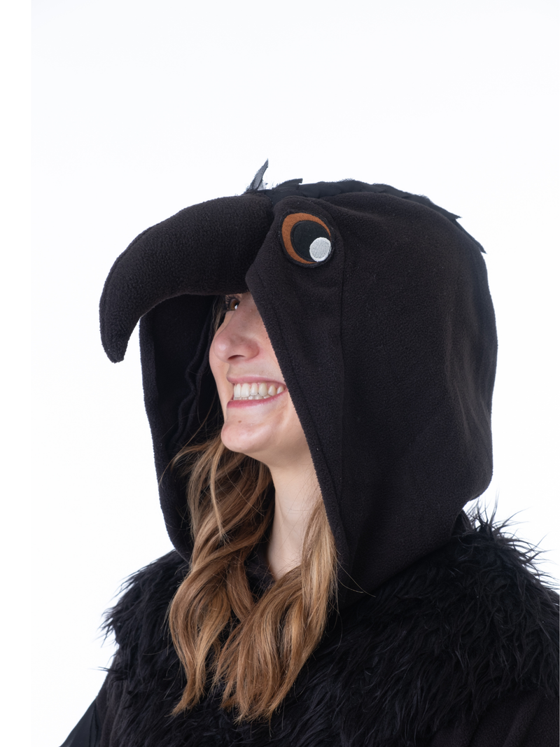 Raven Animal Kigurumi Adult Onesie Costume Pajamas Hood2 KIGU-KG-013