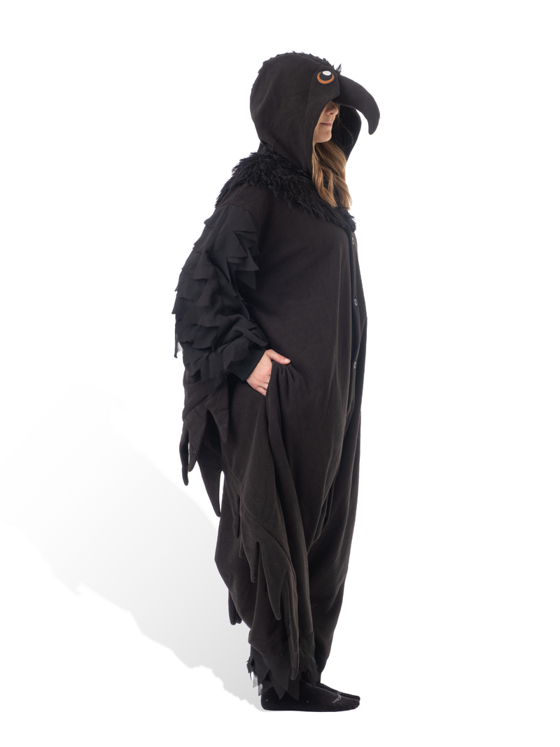 Raven Animal Kigurumi Adult Onesie Costume Pajamas Side KIGU-KG-013