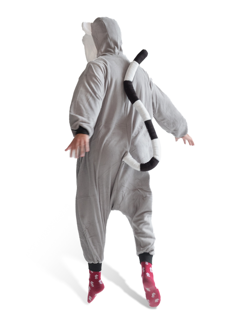 Ring-Tailed Lemur Animal Kigurumi Adult Onesie Costume Pajamas Back KIGU-KG-033