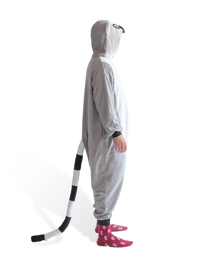 Ring-Tailed Lemur Animal Kigurumi Adult Onesie Costume Pajamas Side Left2 KIGU-KG-033