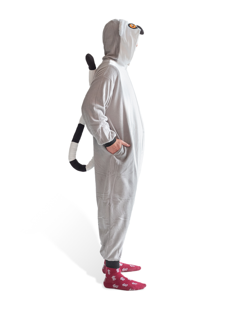 Ring-Tailed Lemur Animal Kigurumi Adult Onesie Costume Pajamas Side Left KIGU-KG-033