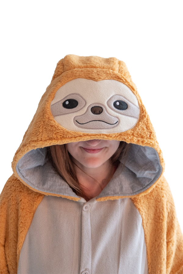 Sloth Animal Kigurumi Adult Onesie Costume Pajamas Hood KIGU-KG-035