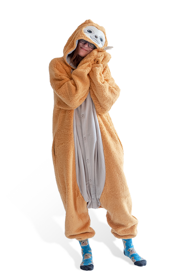 Sloth Animal Kigurumi Adult Onesie Costume Pajamas Main3 KIGU-KG-035