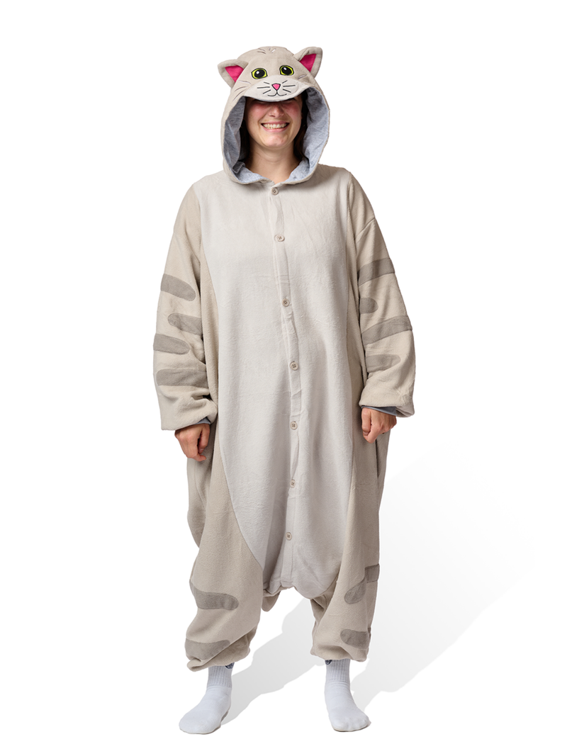 Tabby Cat Kigurumi Adult Onesie Costume Pajamas Main2 KIGU-KG-037